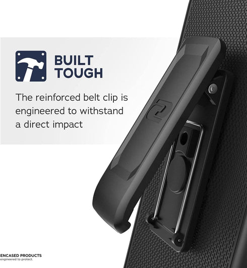 ENCASED 13 Designed for iPhone Case with Belt Clip Holster - Clear