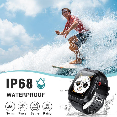 Waterproof Apple Watch Band with Case, IP68 Rugged Bumper for 38mm-45mm iWatch Series