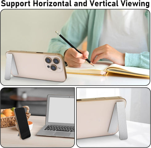 Ptwola 2 Pack Ultra-Thin Cell Phone Holder Adjustable Horizontal Phone Stand Invisible Foldable Desk Holder Mini Cell