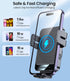 Wireless Car Charger, MOKPR 15W Fast Charging Auto-Clamping Mount for iPhone 15/14/13/12, Samsung S23/S22