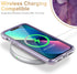Esdot Rugged Case for iPhone 13 with Built-in Screen Protector, Military Grade, Fashionable Designs, Glitter Purple