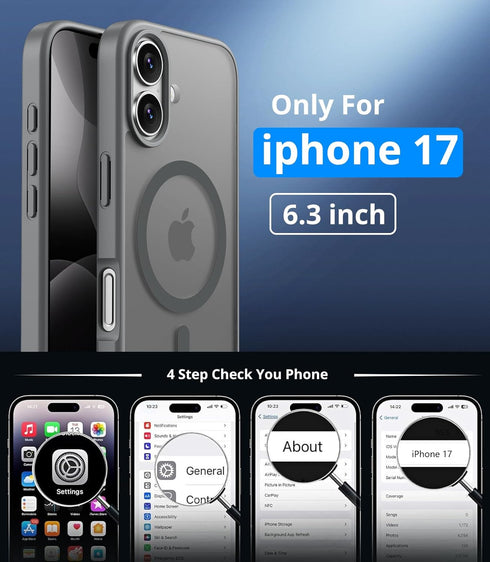 Vansdon 17 1 for iPhone Case, Compatible with MagSafe, Magnetic Translucent Matte Slim Protective Cover with Screen