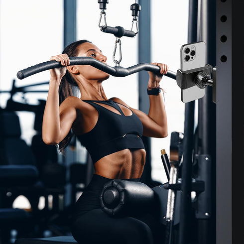 linwetra 360 Magnetic Phone Holder for Gym- Adjustable Strong Magnet Phone Mount for Video Recording, Compatible