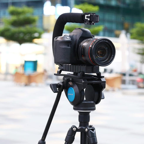 PULUZ Video Action Handheld Stabilizer, U/C Shape Grip with Cold-Shoe Mount for All Camera Action Cameras