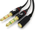 Y Cable Splitter Adapter, 3.5mm Female to 2 Male - Premium Gold-Plated Corrosion-Resistant Audio Mic