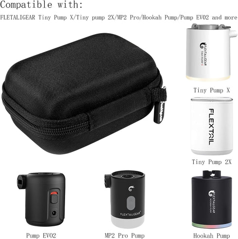 Leayjeen Case for FLEXTAILGEAR Portable Air Pump MP2 Pro/TINY, Holder for Max Pump 2 Pro, Box with Mesh Pocket (Case
