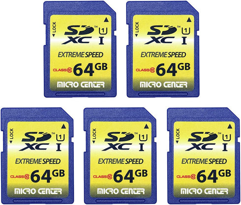 INLAND 64GB Class 10 SDXC Flash Memory Card - Full Size SD Chip USH-I U1 for Trail Camera (5 Pack)
