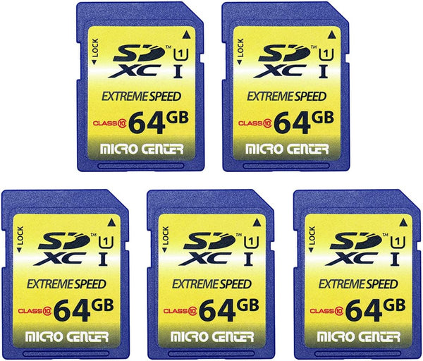 INLAND 64GB Class 10 SDXC Flash Memory Card - Full Size SD Chip USH-I U1 for Trail Camera (5 Pack)
