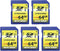 INLAND 64GB Class 10 SDXC Flash Memory Card - Full Size SD Chip USH-I U1 for Trail Camera (5 Pack)