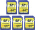 INLAND 64GB Class 10 SDXC Flash Memory Card - Full Size SD Chip USH-I U1 for Trail Camera (5 Pack)