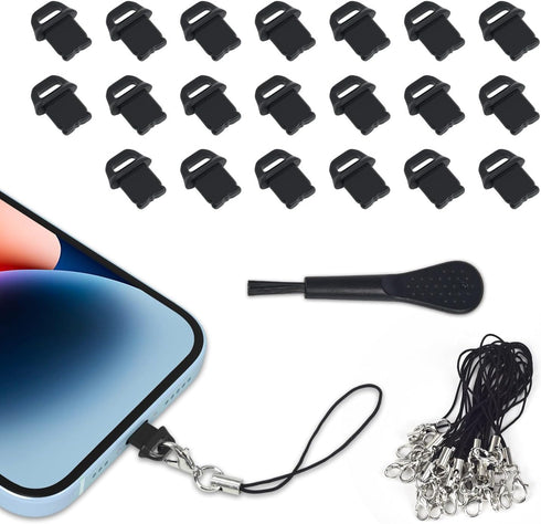 20 Pcs iPhone Port Charger Cover, Lightning Dust Plugs for iPhone 14 Pro Max/13/12/11/XS/XR/8/7, Charging Port