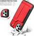 TOOVREN iPhone 12 Pro Max Case for Women and Girls, Card Holder Kickstand Adjustable Lanyard Neck Strap, Red