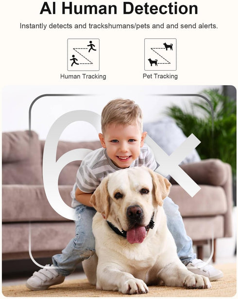 HIGSEEU 4K Wireless Security Camera, WiFi Indoor Camera, Cameras for Home Security, Baby Monitor, Nanny Cam with Night