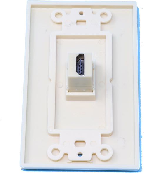 RiteAV 1 HDMI Port Female-Female Wall Plate, Decorative Ivory