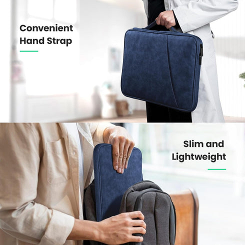 DTTO 9-11 Inch Tablet Sleeve Bag, Waterproof Travel Case for iPad Air M2, iPad Pro M4, Galaxy Tab A9+, Navy Blue