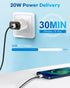 Bling USB C Wall Charger, 20W PD + QC Dual Port Fast Charging Adapter with 3.2FT Type-C Cable for iPhone 15 Pro Max