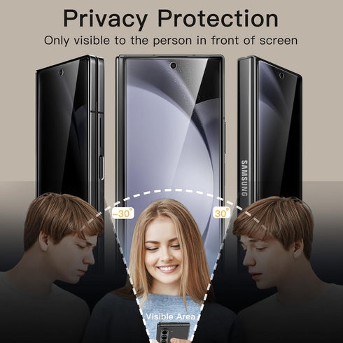 JETech Front Privacy Screen Protector for Samsung Galaxy Z Fold 6, Anti-Spy Tempered Glass Film, Case-Friendly, 2-Pack