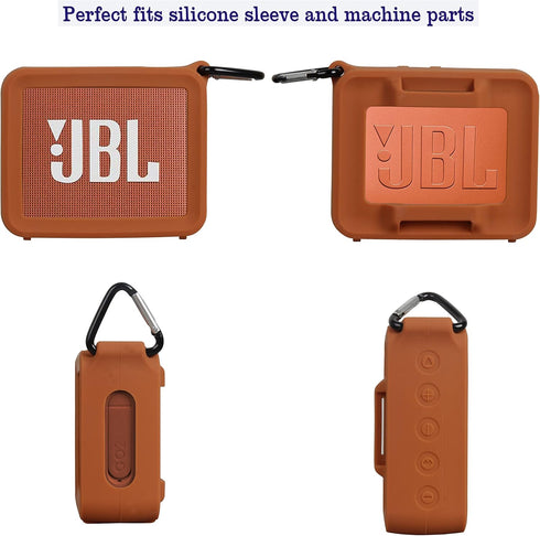 Hermitshell Silicone Carrying Case Replacement for JBL GO2, Waterproof Ultra Portable Bluetooth Speaker (Orange 2)