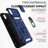 Hitaoyou iPhone XR Case with Camera Cover, Military Grade Shockproof Heavy Duty Protective Case with Kickstand (Blue)