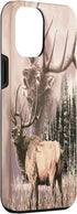 Camo Deer Elk Buck Case for iPhone 14 Pro Max - American Elk Hunter Dad Design