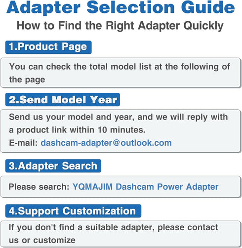 YQMAJIM Dashcam Power Adapter (7P TypeB) for Select Toyota, Nissan, Mitsubishi with Economy Mirrors, Built-in USB to