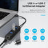 TECKNET USB to Ethernet Adapter, USB C to Ethernet, Aluminum 3 Port USB 3.0 Hub with RJ45 10/100/1000 Gigabit Ethernet Adapter Converter LAN Wired, USB Network Adapter with USB C for Laptop