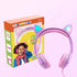 Kids Headphones, Light Up Cat Ear On-Ear Headphones for iPad Fire Tablet Kindle, Safe 85db Volume Control - Purple/Pink