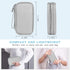 FYY Travel Cable Organizer Bag Pouch Electronic Accessories Carry Case Portable Waterproof Double Layers All-in-One Storage for Cord, Charger, Phone, Earphone Grey