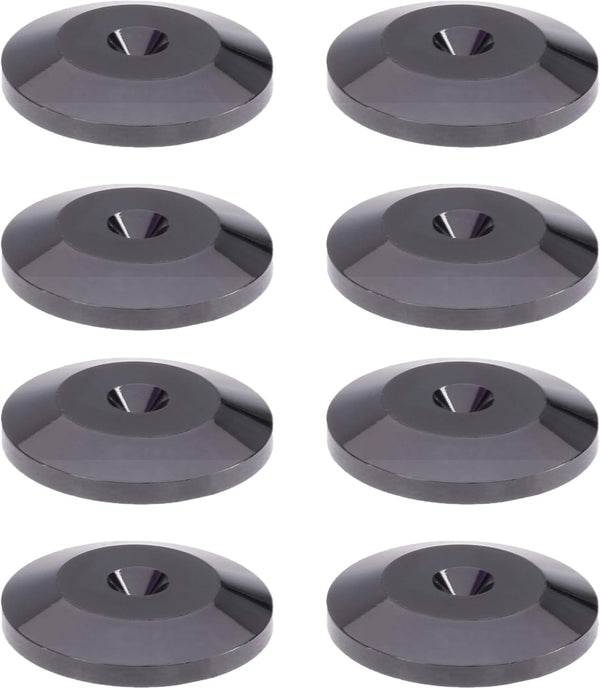8 Pack Black 24K Nickel Plated Speaker Spikes Pads Mats, 5x25mm Isolation Stand Foot Cone Base