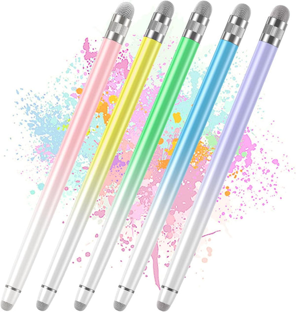 5PCS Stylus Pens for Touch Screens - Compatible with iPhone/iPad/Tablet Android/Microsoft/Surface - Assorted Colors