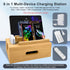 Osmudax Bamboo Charging Station for Multiple Devices, Cable Management Box for Power Strip, USB Charger & USB Charging