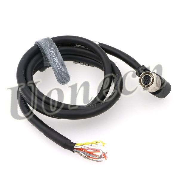 Uonecn Hirose 12 Pin Female Right Angle to Open End Power Cable for Hitachi Coaxial Cord, 39 inches