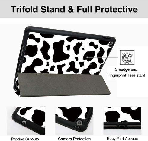 Hi Space Case for iPad 9th 8th 7th Generation, Shockproof Smart Cover with Pencil Holder, Auto Sleep Wake