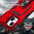 SunStory iPhone 14 Plus Case - with HD Screen Protector & Slide Camera Cover & Rotated Ring Kickstand - Red