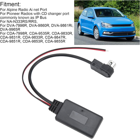 KIMISS Bluetooth Audio AUX Cable, Car Bluetooth 5.0 AUX Adapter for Alpine Radio Ai Net Port