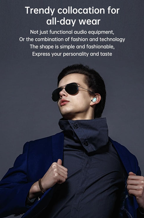 True Wireless Earbuds, 2024 Bluetooth Headphones 5.3, Waterproof Touch Control Ear Buds, In-Ear Built-in Mic, LED Power
