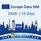 SIM2ROAM Europe Data ONLY SIM Card 15Days | 25GB of 5G/4G LTE High