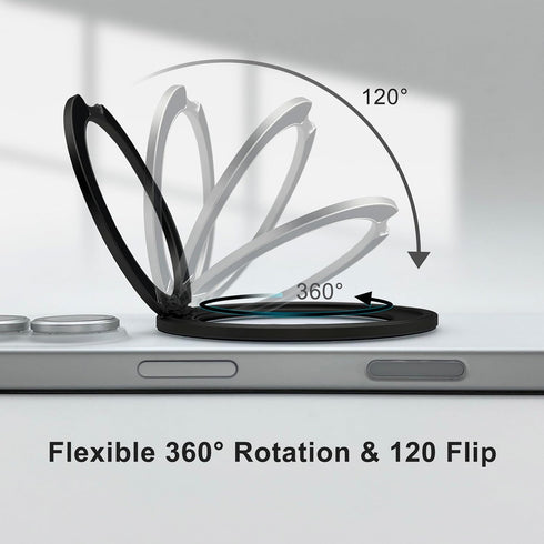 TENOC Rotatable Magnetic Phone Kickstand - Matte Black Ring Holder