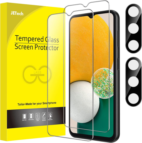 JETech 2-Pack Tempered Glass Screen Protector for Samsung Galaxy A13/A13 5G with HD Clear Camera Lens Protector.