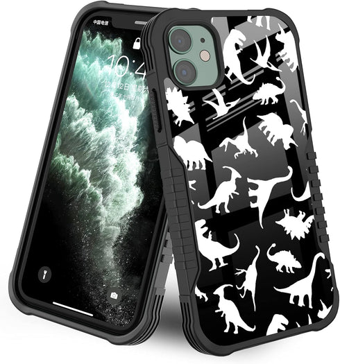 LANJINDENG Cute Dinosaur Pattern Phone Case for iPhone 11, Shockproof Corners, Anti-Scratch, Military Grade