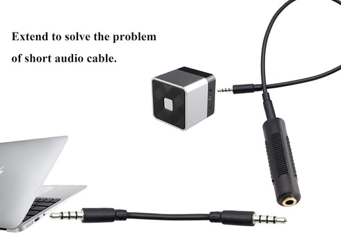 3.5mm Headphone Adapter, 4 Poles 3.5mm Female to Female Aux TRRS Stereo Audio Connector for Earphone, Laptop, Tablets