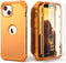IDweel iPhone 13 & 14 Case, Hybrid Shockproof Hard PC & Soft Silicone, Full Body Protection, Sundial Yellow.