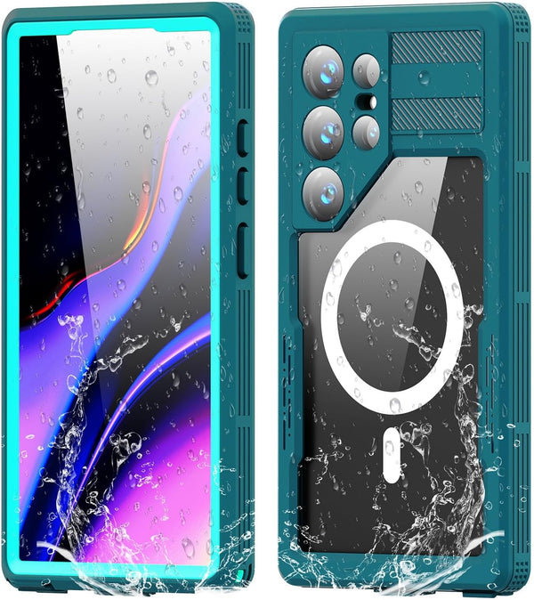 Galaxy S24 Ultra Waterproof Case - IP68 Full Body, MagSafe Compatible, Military Grade Shockproof, Built-in Screen