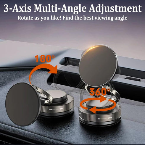 LONGQUAN 360 [89+LBS 2600gf 17/16/15/14/13/12 Upgraded Vacuum Magnetic Car Phone Holder, Strong Suction Cup Phone Mount