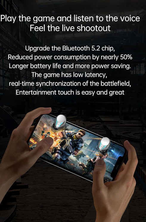 True Wireless Earbuds Model 33, 2024 Bluetooth 5.3 Headphones, Waterproof Touch Control, Built-in Mic, IP7 Earphones