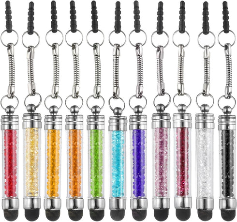 MECCANIXITY 11pcs Stylus Pen for Touch Screens, Mini Crystal Diamond Capacitive Pens for All Devices