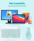 Wireless Keyboard and Mouse Combo – Cute Bluetooth Keyboard with Silent Mouse, 3 Adjustable DPI, 2.4G USB Slim Keyboard