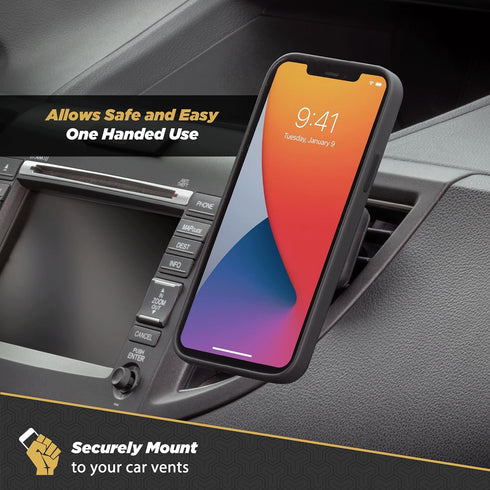 Scosche MAGVM2B MagicMount Magnetic Phone Mount for Car Air Vent, Universal Holder for iPhone, Samsung, All Devices
