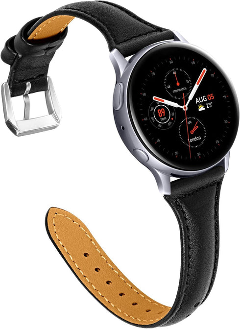 JOYOZY Compatible with Samsung Galaxy Active 2 Watch Band, Genuine Leather for Galaxy Watch 40mm 44mm