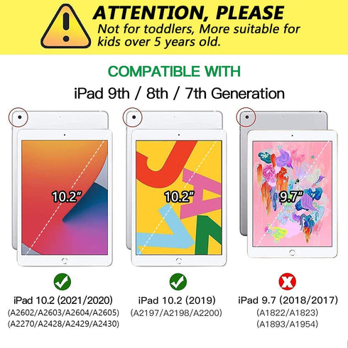 Grifobes Heavy Duty Case for iPad 9th/8th/7th Generation - Rugged Protective 10.2" Cover with Stand
